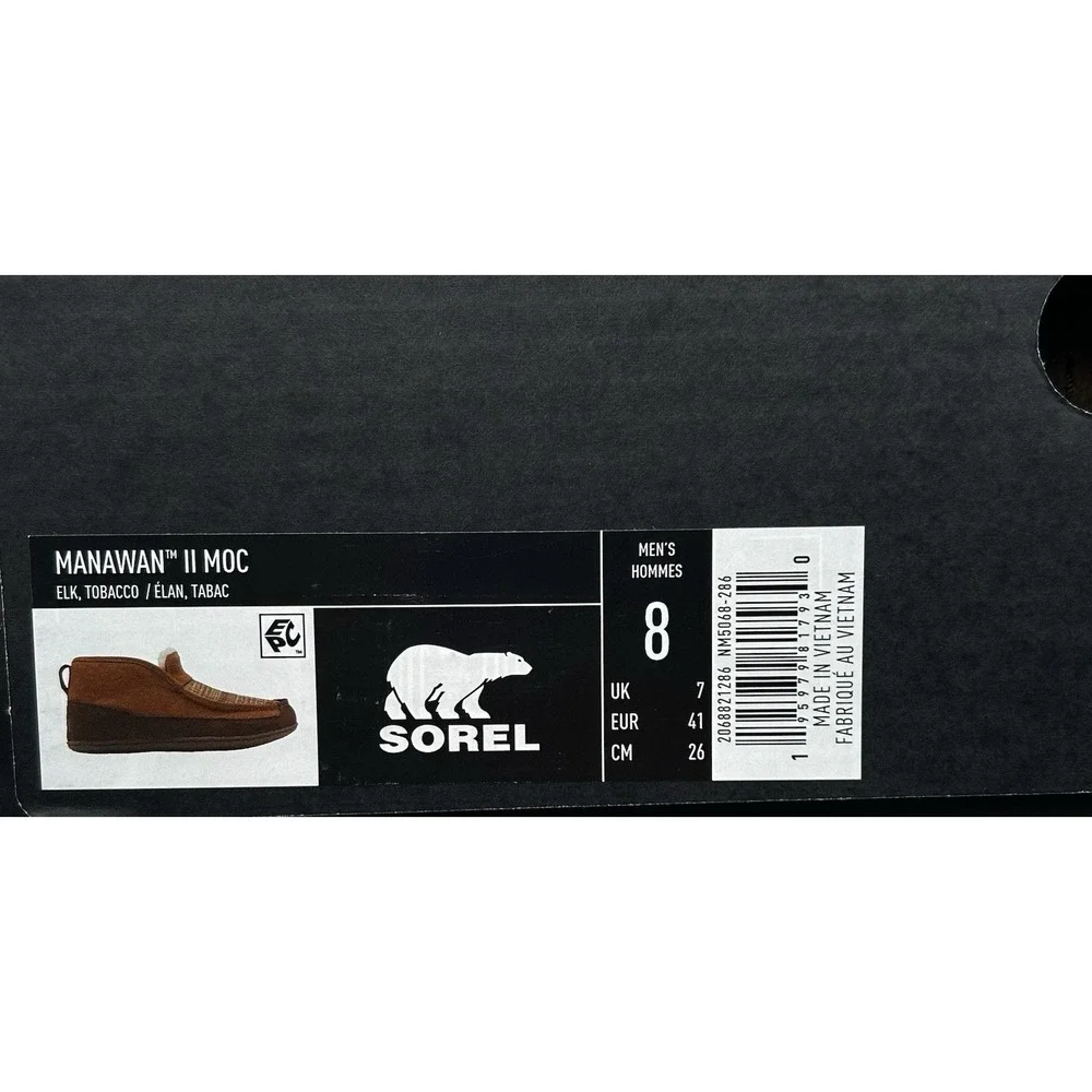 SOREL Mens Manawan Suede Slippers Size 8 Brown Plaid Faux Fur Indoors & Outdoors
